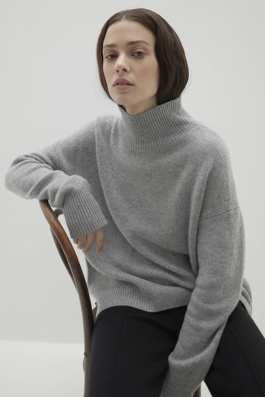 NakedCashmere Joslyn shadow Heather cashmere sweater Gray M
